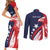 USA Hockey Personalized Eagle Couples Matching Short Sleeve Bodycon Dress and Long Sleeve Button Shirt Shoot For The Stars