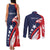 USA Hockey Personalized Eagle Couples Matching Tank Maxi Dress and Long Sleeve Button Shirt Shoot For The Stars