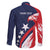 USA Hockey Personalized Eagle Family Matching Off The Shoulder Long Sleeve Dress and Hawaiian Shirt Shoot For The Stars