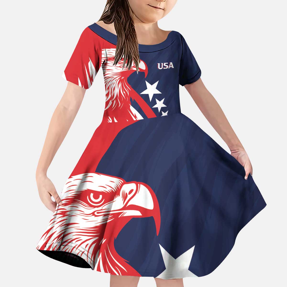 USA Hockey Personalized Eagle Kid Short Sleeve Dress Shoot For The Stars