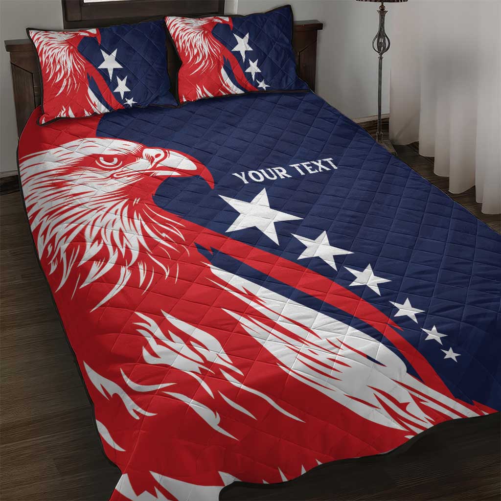 USA Hockey Personalized Eagle Quilt Bed Set Shoot For The Stars