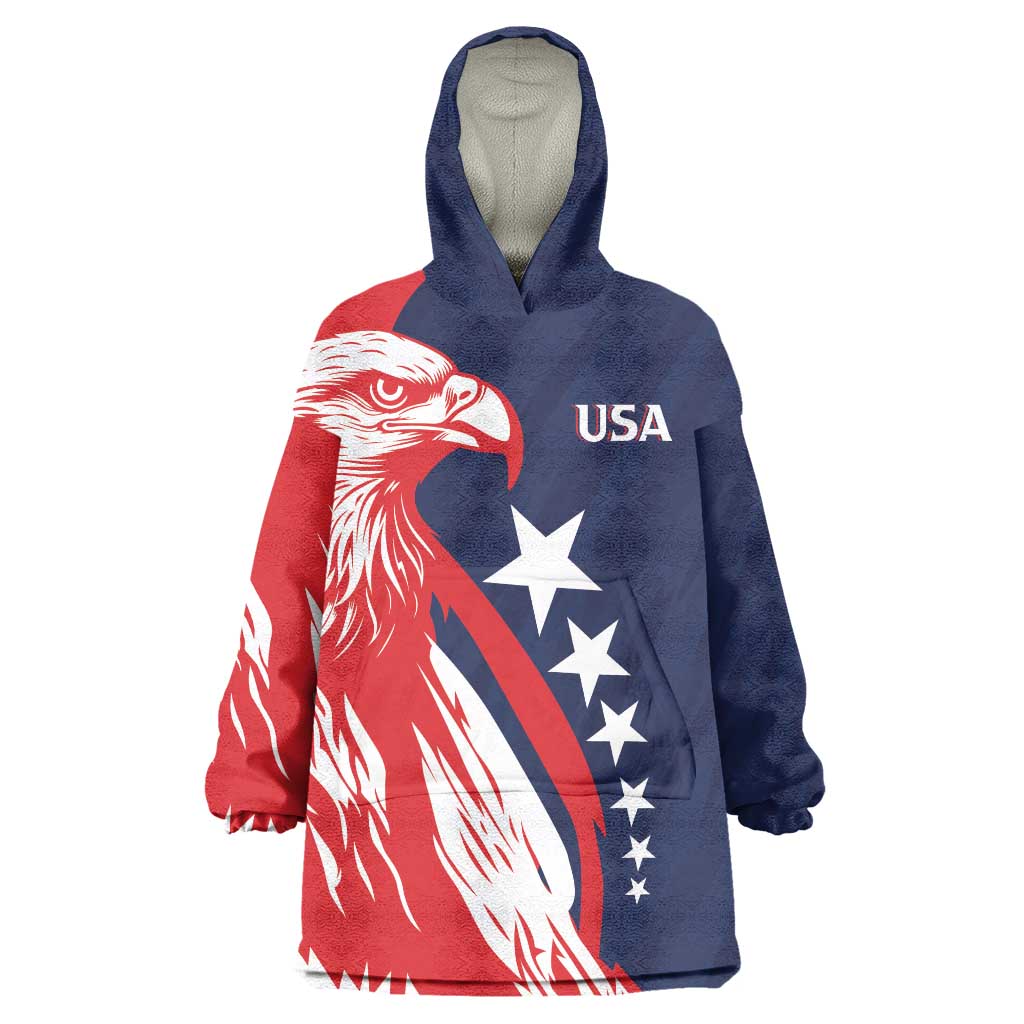 USA Hockey Personalized Eagle Wearable Blanket Hoodie Shoot For The Stars