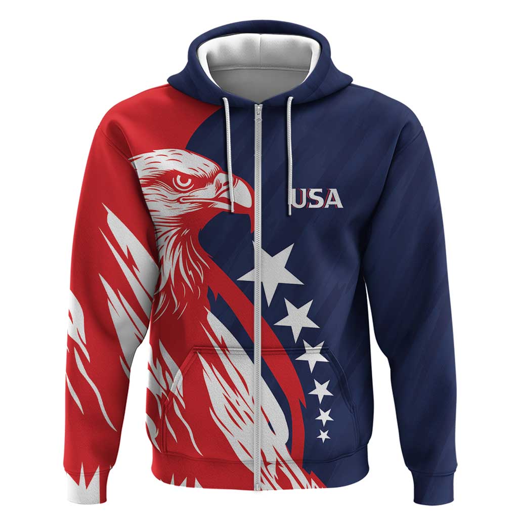 USA Hockey Personalized Eagle Zip Hoodie Shoot For The Stars