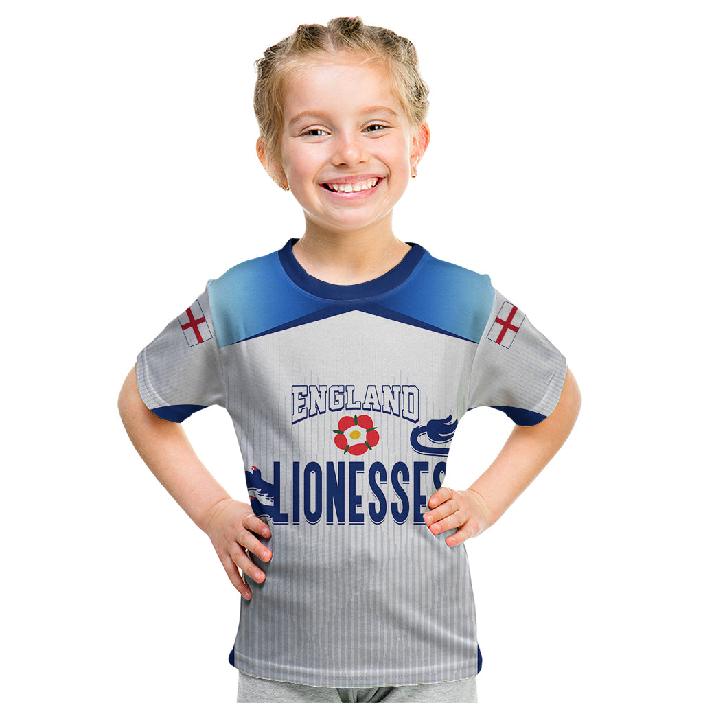 Personalised England Football Kid T Shirt The Lionesses Women World Cup 2023 - Wonder Print Shop