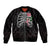 In October We Wear Pink Breast Cancer Awareness Bomber Jacket Skull and Roses - Black LT7 - Wonder Print Shop