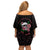 In October We Wear Pink Breast Cancer Awareness Family Matching Off Shoulder Short Dress and Hawaiian Shirt Skull and Roses - Black LT7 - Wonder Print Shop