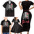 In October We Wear Pink Breast Cancer Awareness Family Matching Short Sleeve Bodycon Dress and Hawaiian Shirt Skull and Roses - Black - Wonder Print Shop