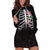 In October We Wear Pink Breast Cancer Awareness Hoodie Dress Skull and Roses - Black - Wonder Print Shop