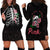 In October We Wear Pink Breast Cancer Awareness Hoodie Dress Skull and Roses - Black - Wonder Print Shop