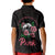 In October We Wear Pink Breast Cancer Awareness Kid Polo Shirt Skull and Roses - Black - Wonder Print Shop