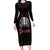 In October We Wear Pink Breast Cancer Awareness Long Sleeve Bodycon Dress Skull and Roses - Black - Wonder Print Shop