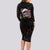 In October We Wear Pink Breast Cancer Awareness Long Sleeve Bodycon Dress Skull and Roses - Black - Wonder Print Shop