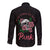 In October We Wear Pink Breast Cancer Awareness Long Sleeve Button Shirt Skull and Roses - Black - Wonder Print Shop