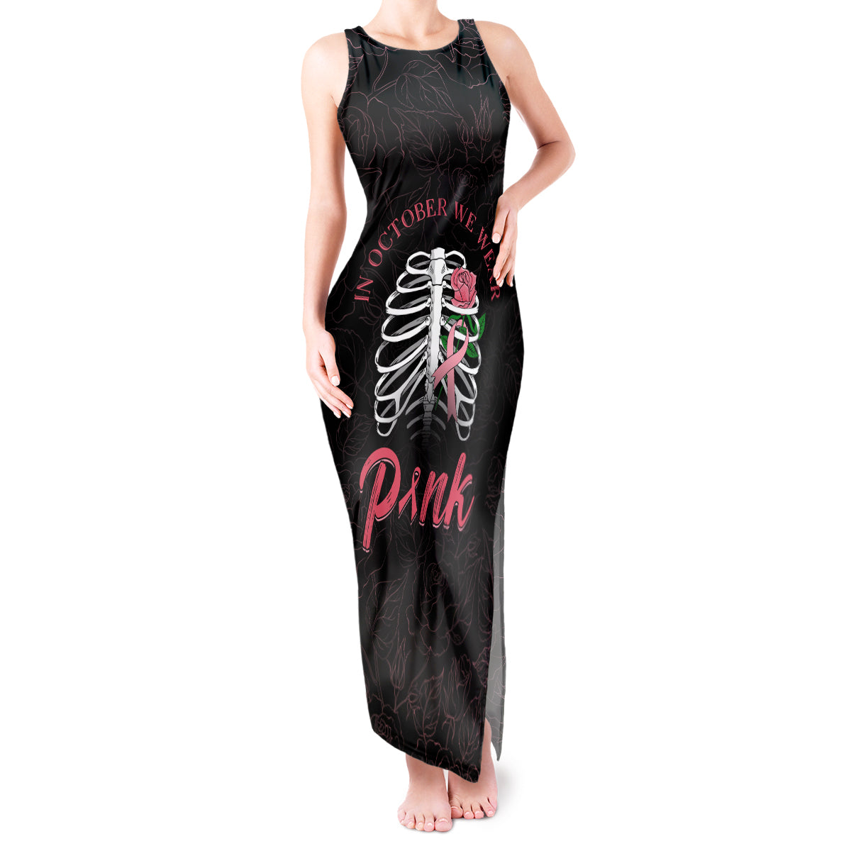 in-october-we-wear-pink-breast-cancer-awareness-tank-maxi-dress-skull-and-roses-black