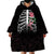 In October We Wear Pink Breast Cancer Awareness Wearable Blanket Hoodie Skull and Roses - Black - Wonder Print Shop