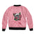 In October We Wear Pink Breast Cancer Awareness Bomber Jacket Skull and Roses - Pink LT7 - Wonder Print Shop