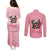 In October We Wear Pink Breast Cancer Awareness Couples Matching Puletasi Dress and Long Sleeve Button Shirts Skull and Roses - Pink LT7 - Wonder Print Shop