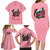 In October We Wear Pink Breast Cancer Awareness Family Matching Long Sleeve Bodycon Dress and Hawaiian Shirt Skull and Roses - Pink LT7 - Wonder Print Shop