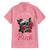 In October We Wear Pink Breast Cancer Awareness Family Matching Off Shoulder Long Sleeve Dress and Hawaiian Shirt Skull and Roses - Pink - Wonder Print Shop