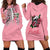 In October We Wear Pink Breast Cancer Awareness Hoodie Dress Skull and Roses - Pink - Wonder Print Shop