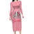 In October We Wear Pink Breast Cancer Awareness Long Sleeve Bodycon Dress Skull and Roses - Pink - Wonder Print Shop