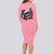 In October We Wear Pink Breast Cancer Awareness Long Sleeve Bodycon Dress Skull and Roses - Pink - Wonder Print Shop