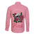 In October We Wear Pink Breast Cancer Awareness Long Sleeve Button Shirt Skull and Roses - Pink - Wonder Print Shop