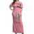 In October We Wear Pink Breast Cancer Awareness Off Shoulder Maxi Dress Skull and Roses - Pink - Wonder Print Shop