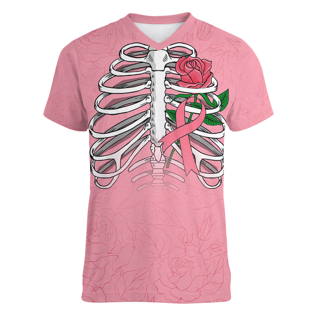 in-october-we-wear-pink-breast-cancer-awareness-women-v-neck-t-shirt-skull-and-roses-pink