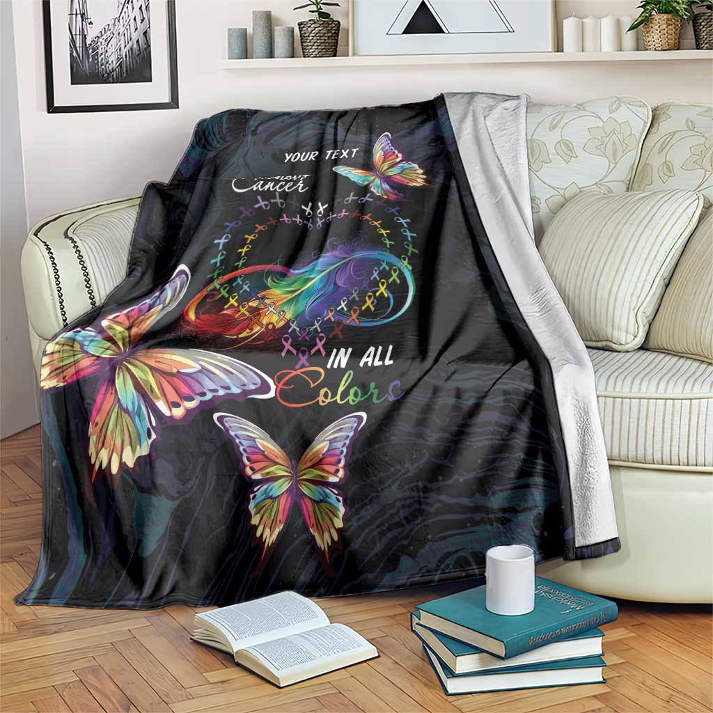 Fight Cancer In All Colors Blanket Whimsical Butterflies