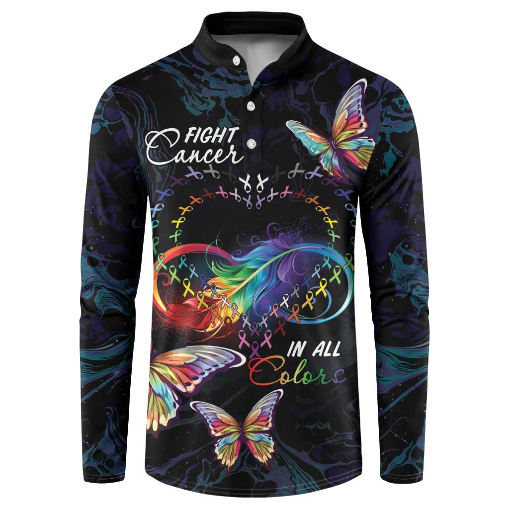 Fight Cancer In All Colors Button Sweatshirt Whimsical Butterflies LT7 - Wonder Print Shop