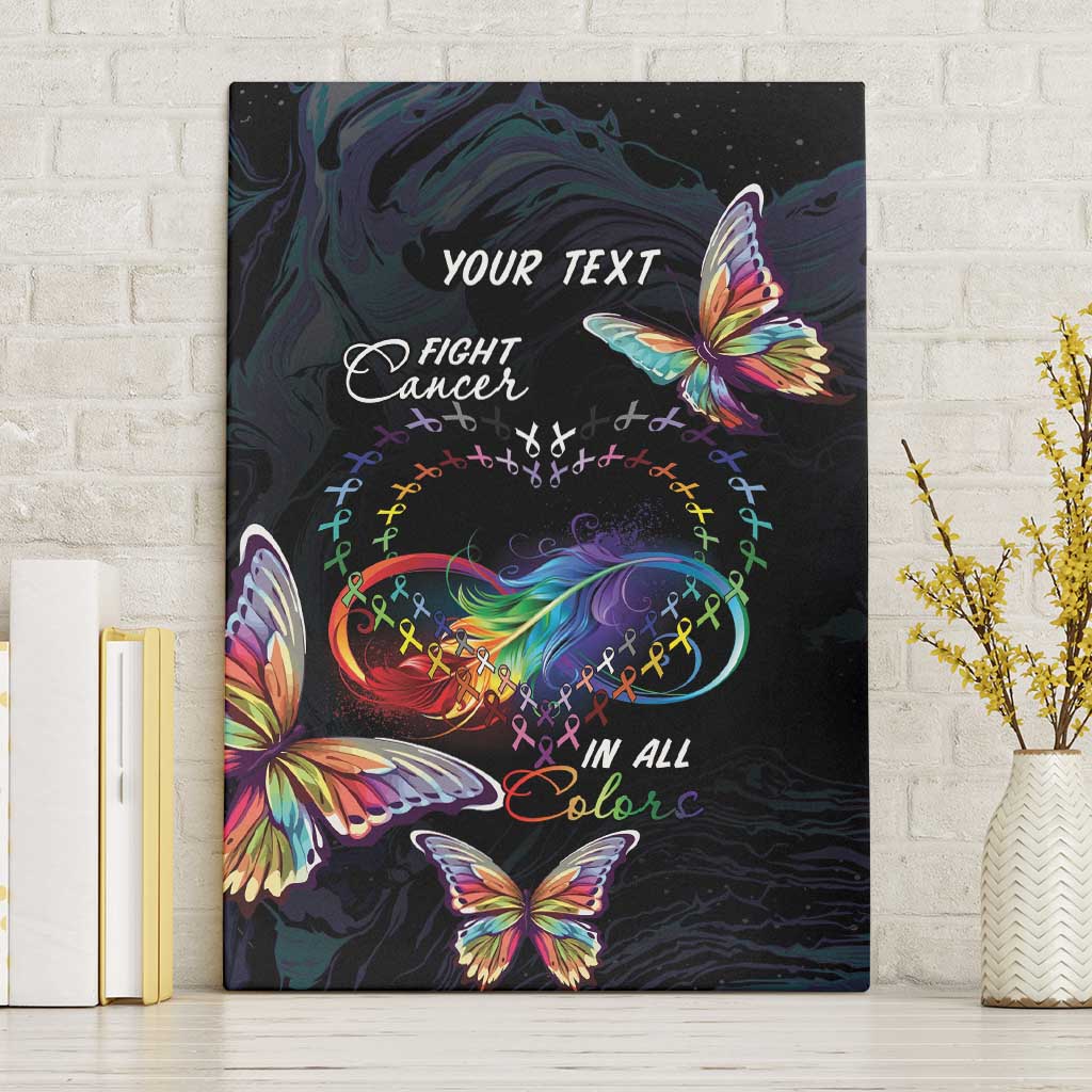 Fight Cancer In All Colors Canvas Wall Art Whimsical Butterflies LT7 - Wonder Print Shop