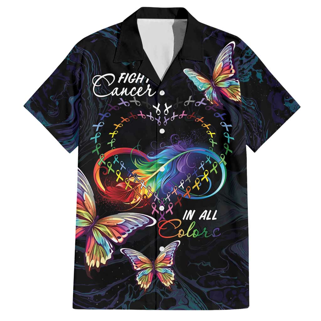 Fight Cancer In All Colors Hawaiian Shirt Whimsical Butterflies