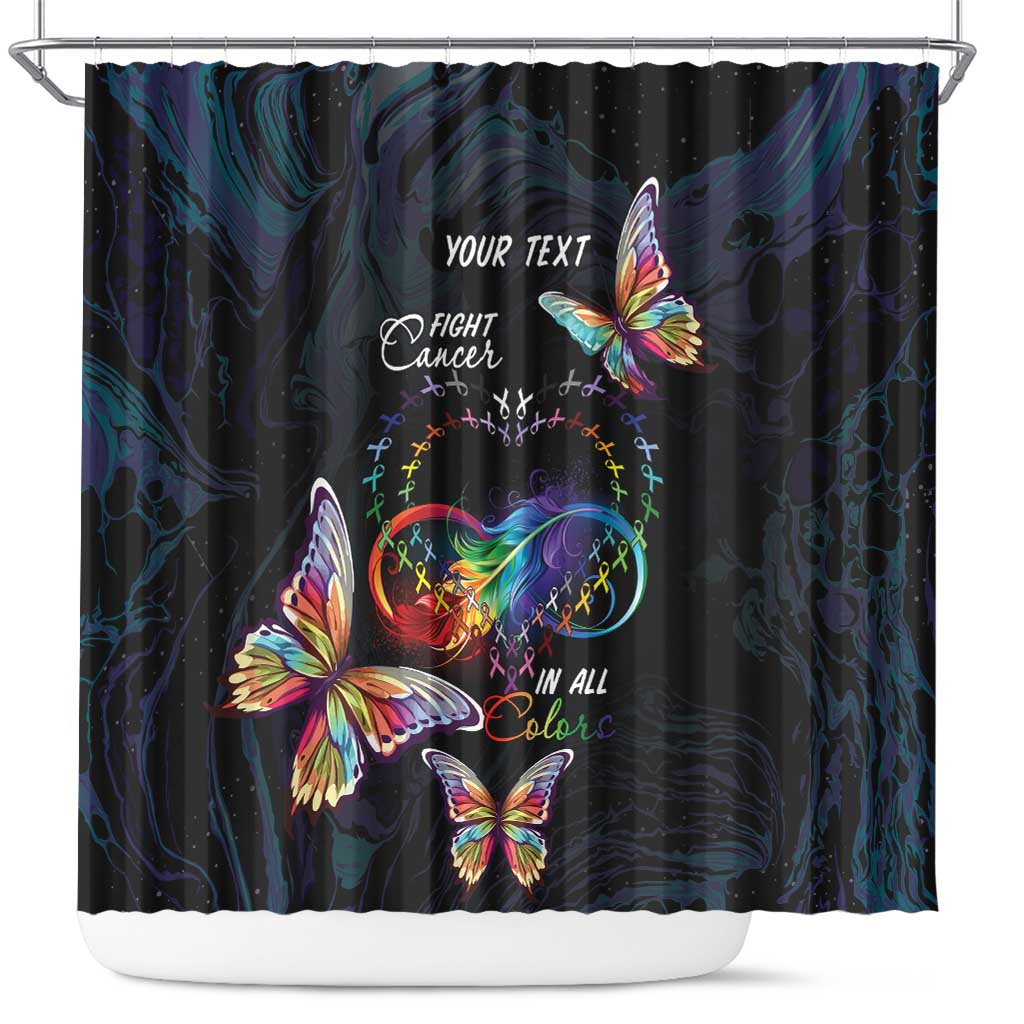 Fight Cancer In All Colors Shower Curtain Whimsical Butterflies