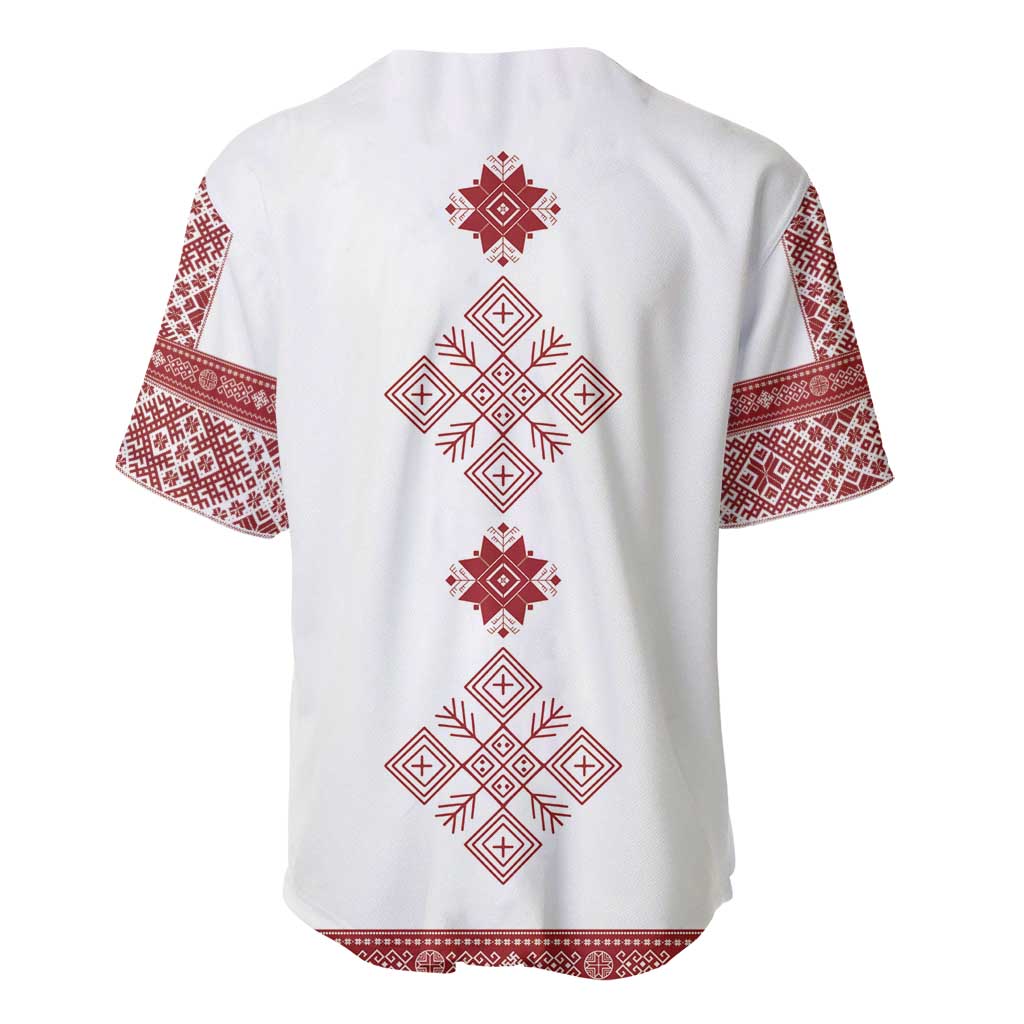 Latvia Jani Midsummer Baseball Jersey Red White Latvijas Auseklis