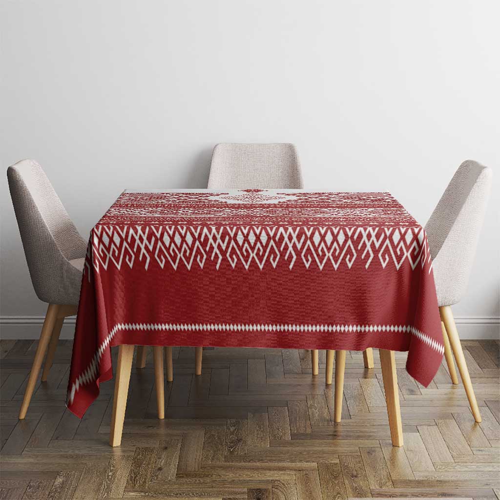 Latvia Jani Midsummer Tablecloth Red White Latvijas Auseklis