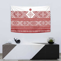 Latvia Jani Midsummer Tapestry Red White Latvijas Auseklis