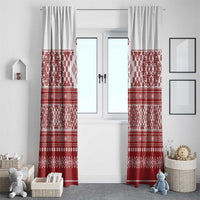 Latvia Jani Midsummer Window Curtain Red White Latvijas Auseklis