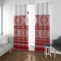 Latvia Jani Midsummer Window Curtain Red White Latvijas Auseklis