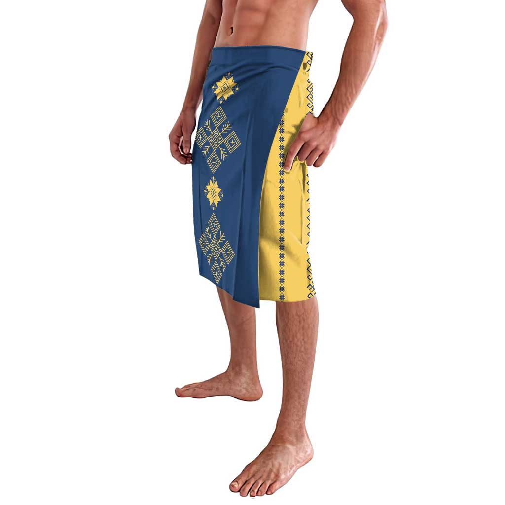 Latvia Jani Midsummer Lavalava Blue Gold Latvijas Auseklis
