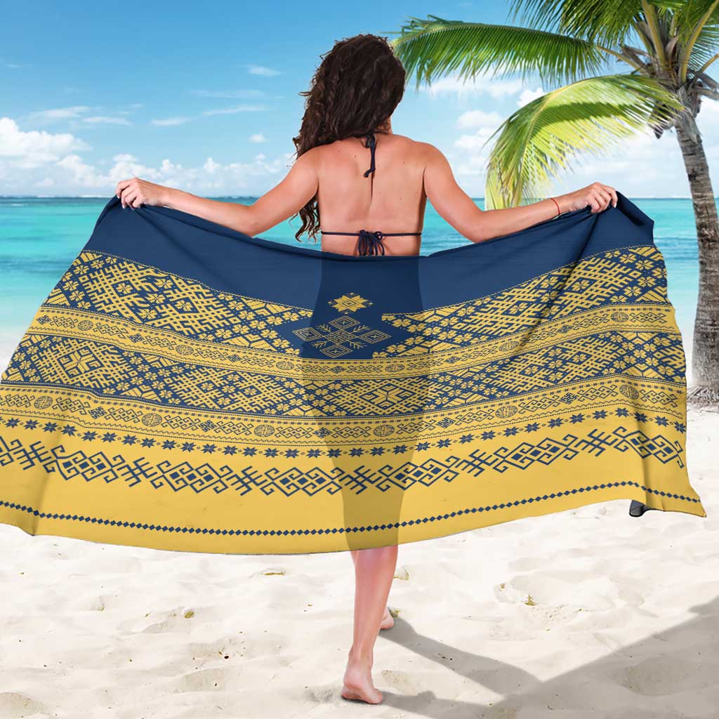 Latvia Jani Midsummer Sarong Blue Gold Latvijas Auseklis