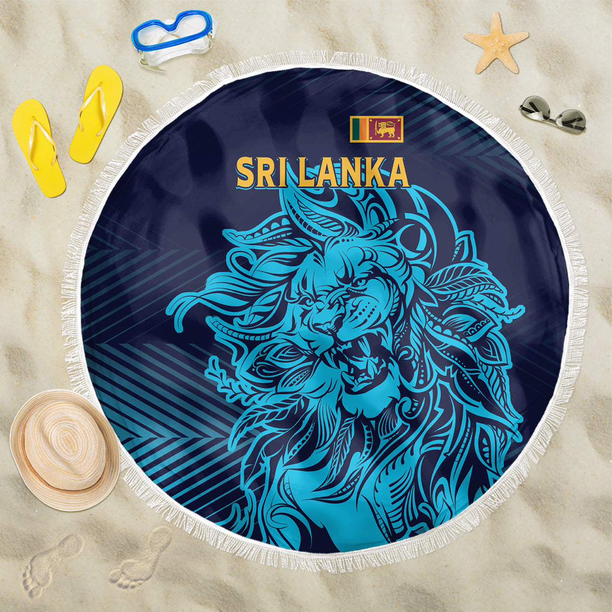 Sri Lanka Cricket Lion World Cup 2024 Beach Blanket Gradient Inspiration LT7 - Wonder Print Shop