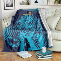 Navy and blue gradient blanket with Sri Lanka lion graphic and World Cup text