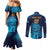 Sri Lanka Cricket Lion World Cup 2024 Couples Matching Mermaid Dress and Long Sleeve Button Shirt Gradient Inspiration