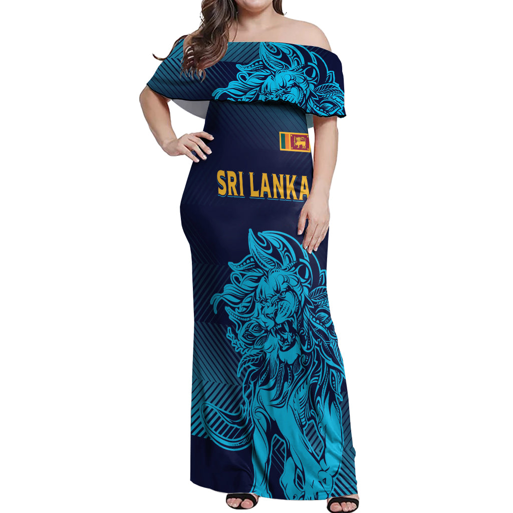 Sri Lanka Cricket Lion World Cup 2024 Off Shoulder Maxi Dress Gradient Inspiration - Wonder Print Shop