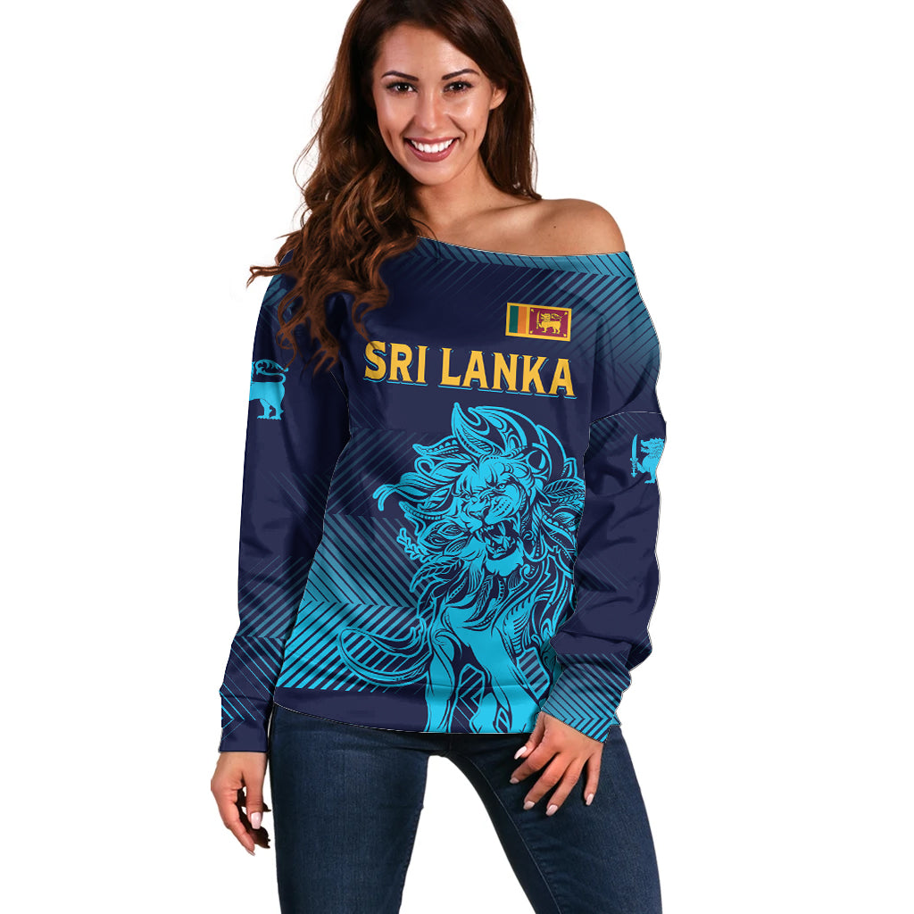 Sri Lanka Cricket Lion World Cup 2024 Off Shoulder Sweater Gradient Inspiration - Wonder Print Shop