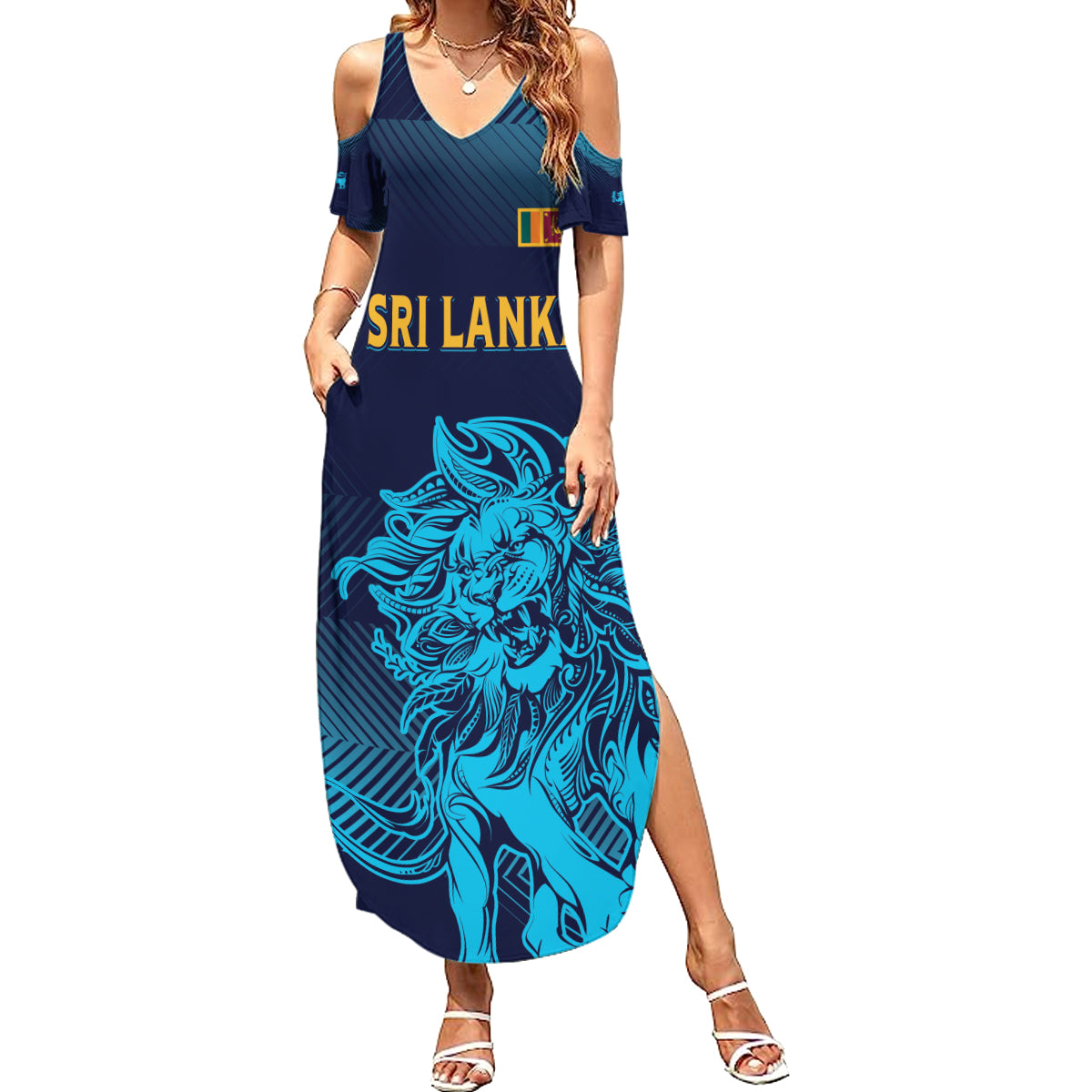 Sri Lanka Cricket Lion World Cup 2024 Summer Maxi Dress Gradient Inspiration - Wonder Print Shop