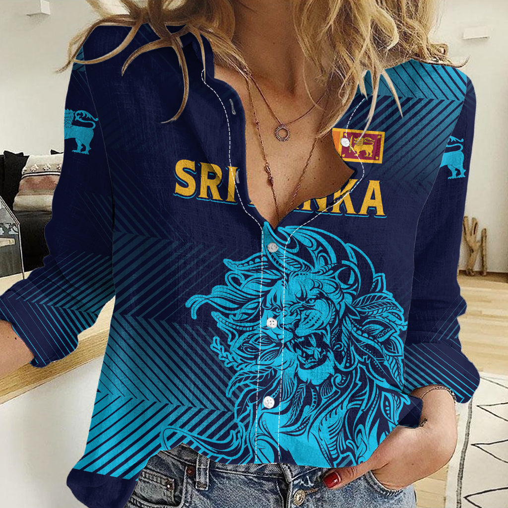 Sri Lanka Cricket Lion World Cup 2024 Women Casual Shirt Gradient Inspiration - Wonder Print Shop