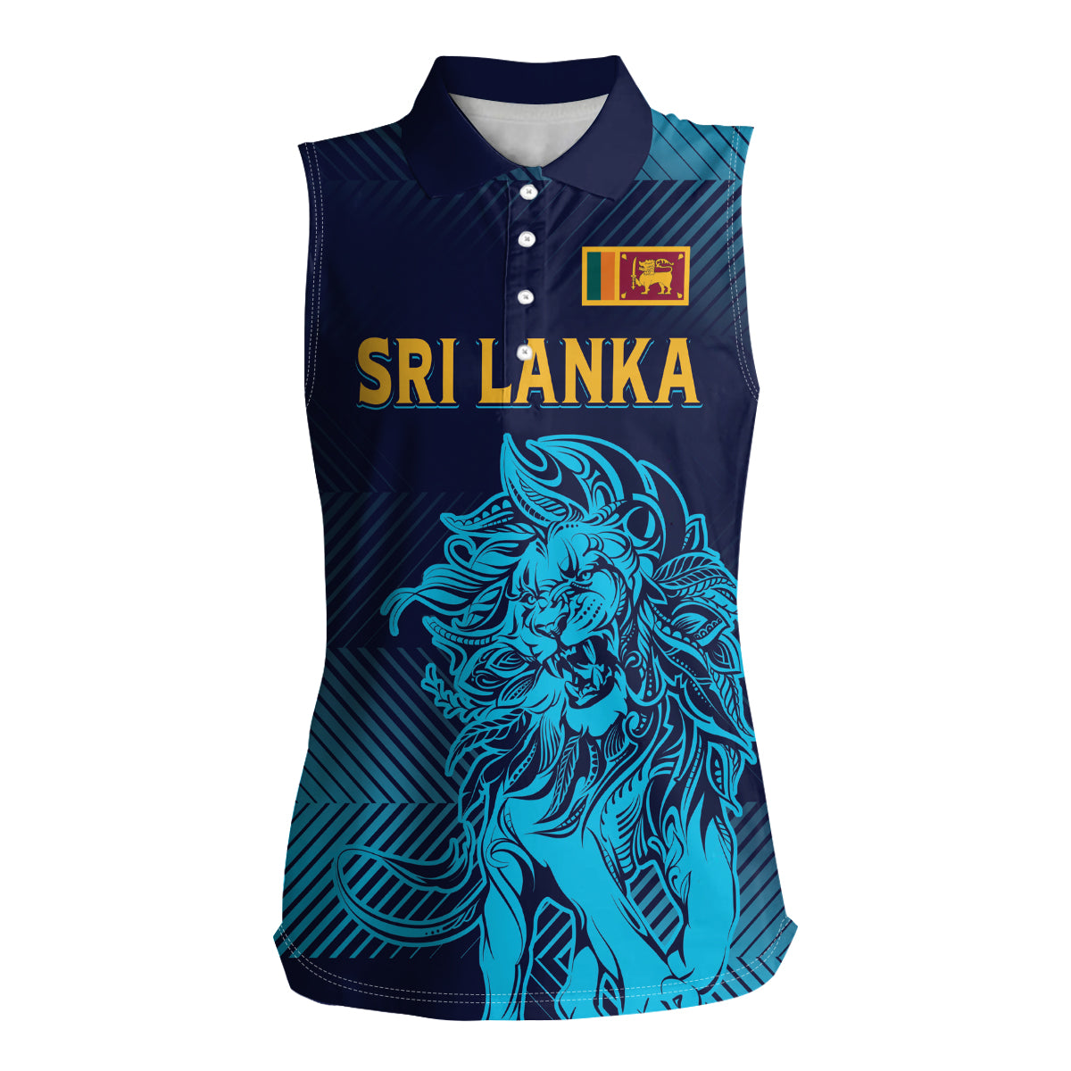 Sri Lanka Cricket Lion World Cup 2024 Women Sleeveless Polo Shirt Gradient Inspiration