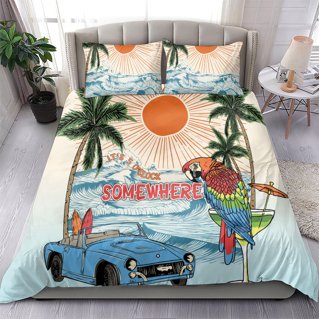 Summer Holiday It's 5 o'clock Somewhere Vintage Hawaii Bedding Set